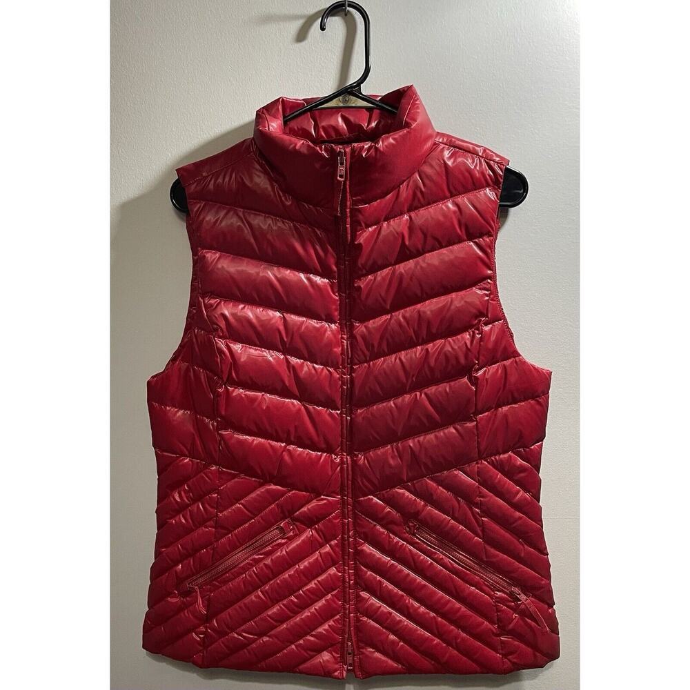 Talbots Candy Apple Red "The Puffer" Quilted Down Vest~ Medium NWT